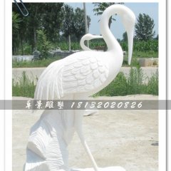 白色仙鶴雕塑，石雕仙鶴雕塑，漢白玉仙鶴