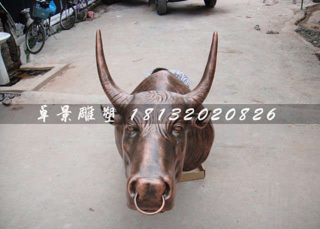 玻璃鋼牛頭，玻璃鋼仿銅牛頭