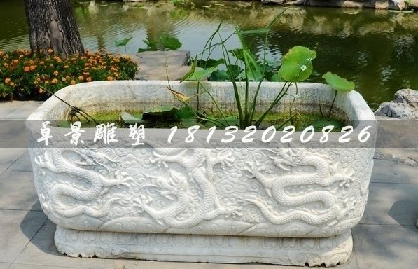 石雕花盆，石頭花盆