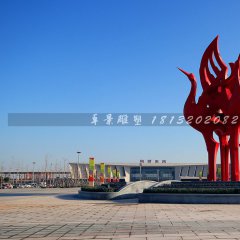 不銹鋼仙鶴雕塑，抽象仙鶴雕塑