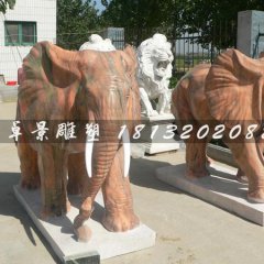 石雕大象，石頭大象雕塑