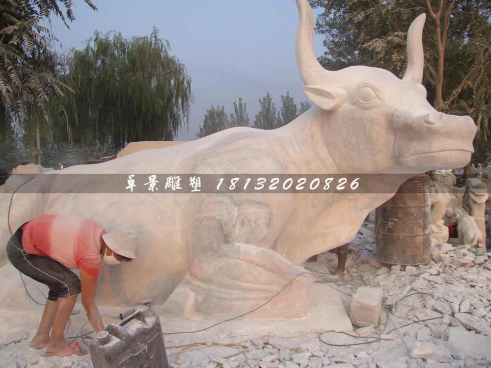 石頭牛雕塑，石雕牛雕塑