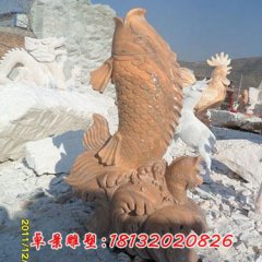 彩色石雕魚，石頭魚雕塑