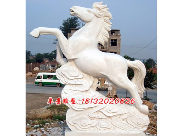 石雕馬，漢白玉小馬雕塑，奔馬雕塑