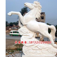 石雕馬，漢白玉小馬雕塑，奔馬雕塑