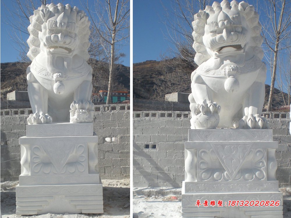 3米高石頭獅子，石雕獅子雕塑