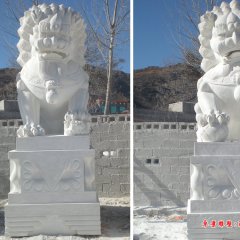 3米高石頭獅子，石雕獅子雕塑