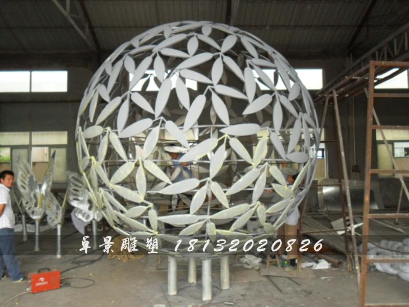 不銹鋼球形雕塑，不銹鋼抽象球雕塑