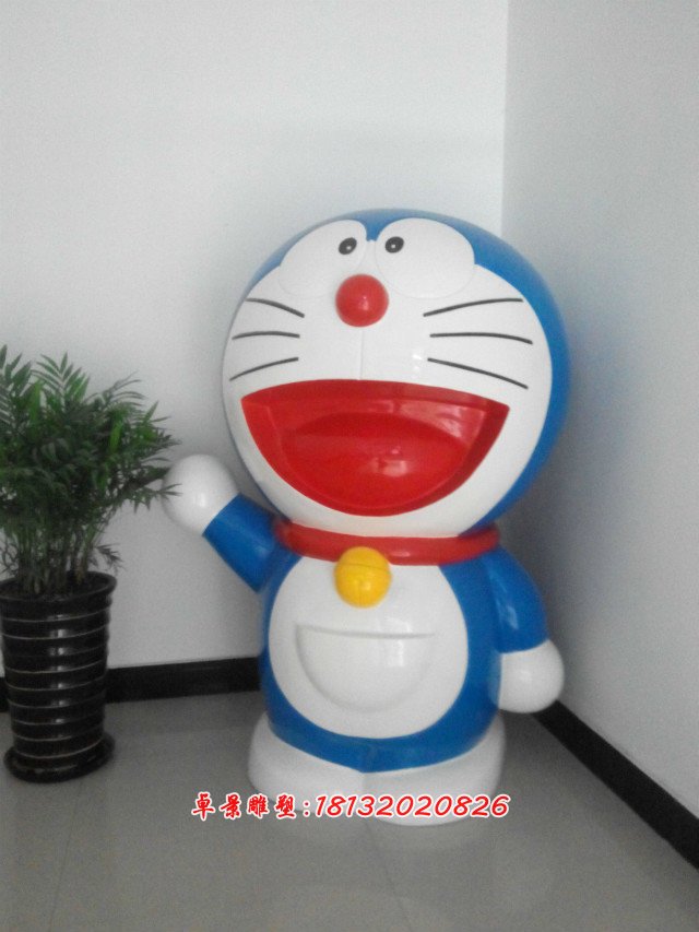機(jī)器貓彩繪雕塑，玻璃鋼卡通機(jī)器貓現(xiàn)貨雕塑