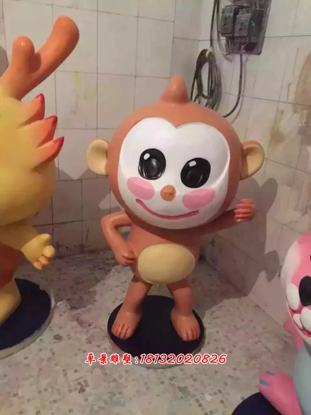 玻璃鋼卡通動物雕塑，玻璃鋼小動物雕塑