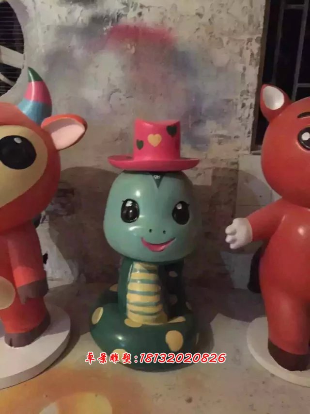 玻璃鋼卡通動物雕塑，玻璃鋼小動物雕塑