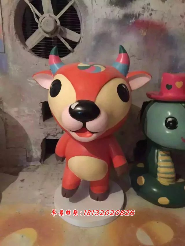 玻璃鋼卡通動物雕塑，玻璃鋼小動物雕塑
