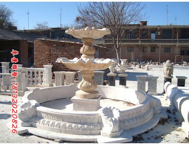 石雕噴泉，大理石噴泉雕塑
