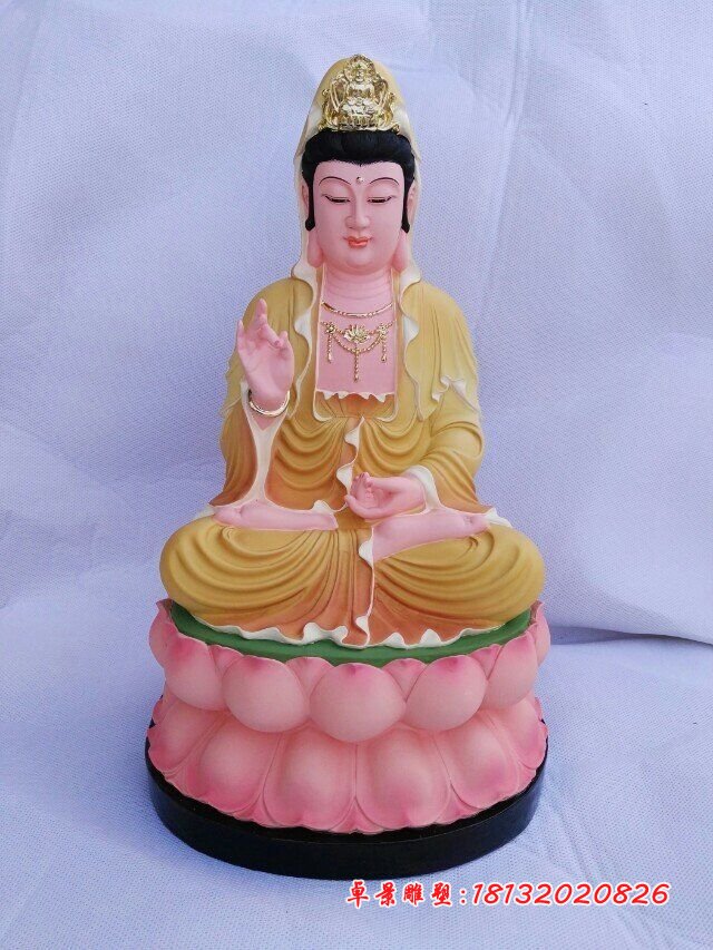 玻璃鋼觀音雕塑，彩繪觀音菩薩