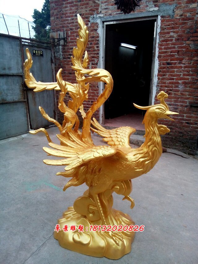 玻璃鋼鳳凰雕塑，仿真鳳凰雕塑 (1)