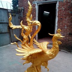 玻璃鋼鳳凰雕塑，仿真鳳凰雕塑