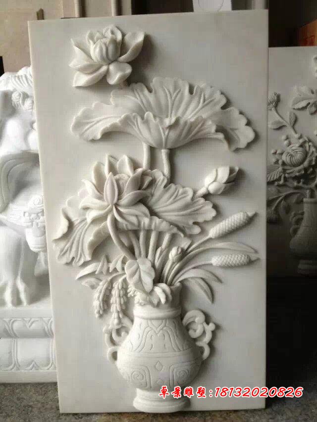 石浮雕花，鮮花浮雕 (1)