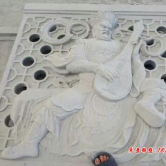 四大天王石浮雕，漢白玉四大天王石浮雕