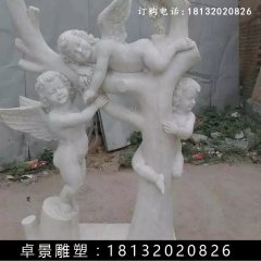 小天使石雕，漢白玉小天使雕塑