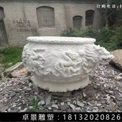 石水缸，漢白玉水缸雕塑