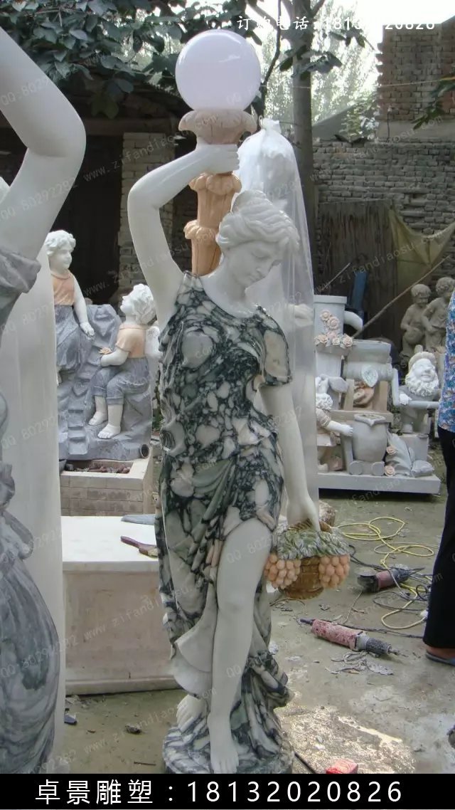 侍女石雕，侍女石燈 (2)