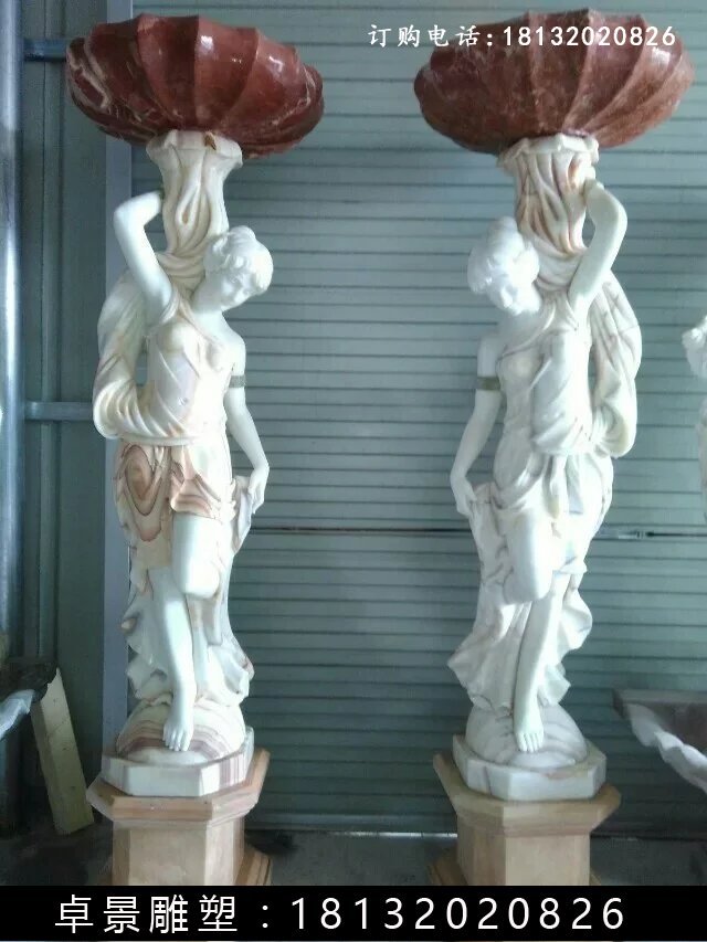 西方美女石燈，美女雕塑 (4)