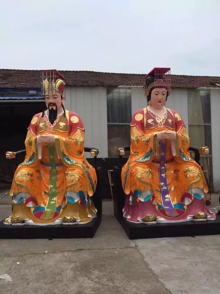 玻璃鋼玉帝王母雕塑，玻璃鋼彩繪神仙雕塑