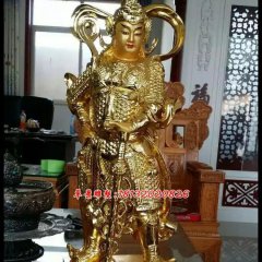 韋佗佛護法銅雕，鎏金銅韋佗護法雕塑