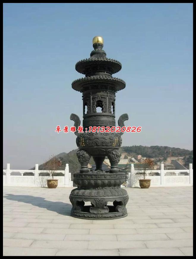 銅香爐，鑄銅香爐雕塑 (1)
