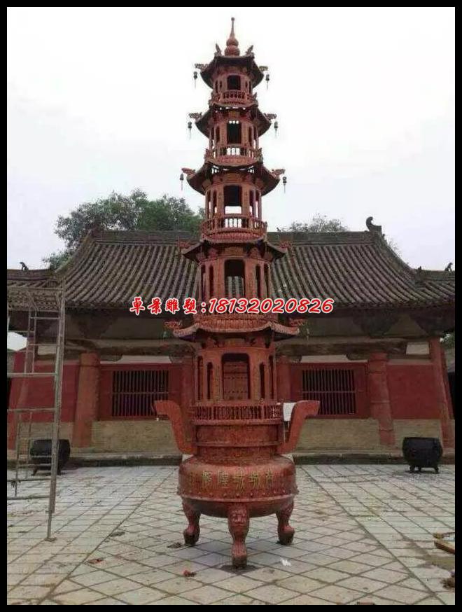 銅香爐，鑄銅香爐雕塑 (2)