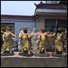 四大天王銅雕，彩繪四大天王雕塑