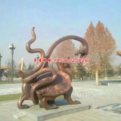 龍龜銅雕，公園龍龜?shù)袼? width=