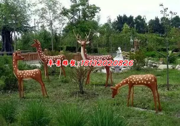 玻璃鋼梅花鹿雕塑，玻璃鋼仿真動(dòng)物雕塑 (2)