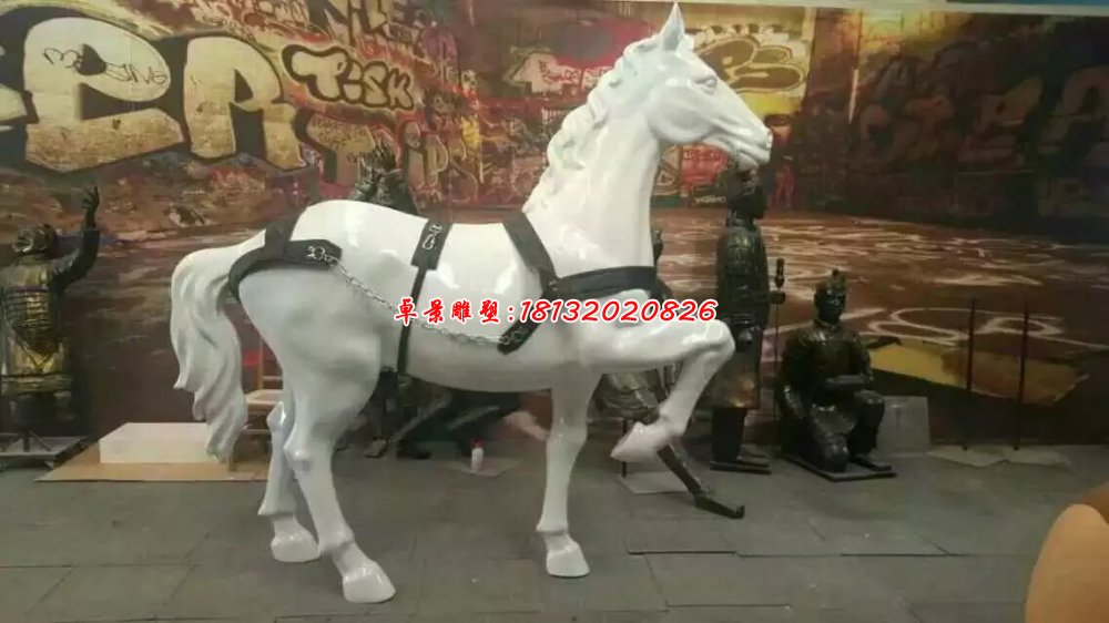 玻璃鋼馬雕塑，玻璃鋼仿真馬雕塑
