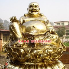 彌勒佛貼金銅雕，大肚彌勒佛雕塑