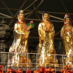 西方三圣銅雕，三圣銅雕