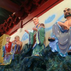 玻璃鋼十八羅漢雕塑，玻璃鋼彩繪羅漢雕塑