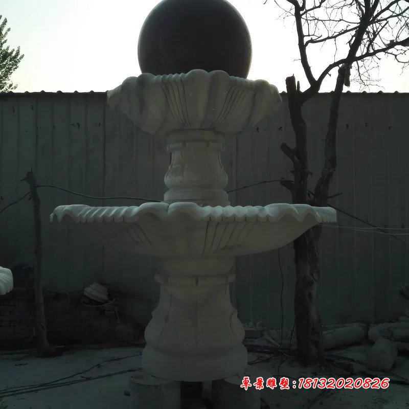 風(fēng)水球石雕，兩層風(fēng)水球雕塑 (1)