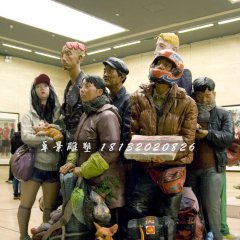 玻璃鋼人物雕塑，玻璃鋼廣場雕塑