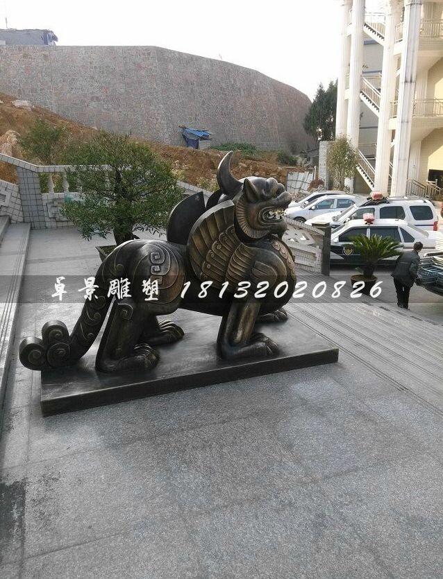 獨(dú)角獸銅雕，法院獨(dú)角獸雕塑