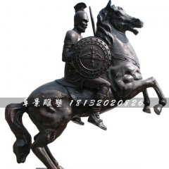西方古典戰(zhàn)士銅雕，廣場古典人物雕塑