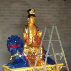玻璃鋼文殊菩薩雕塑，玻璃鋼彩繪文殊菩薩雕塑