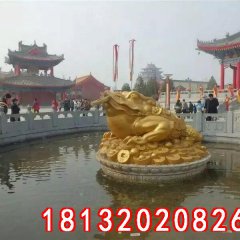 金蟾銅雕，招財(cái)金蟾銅雕