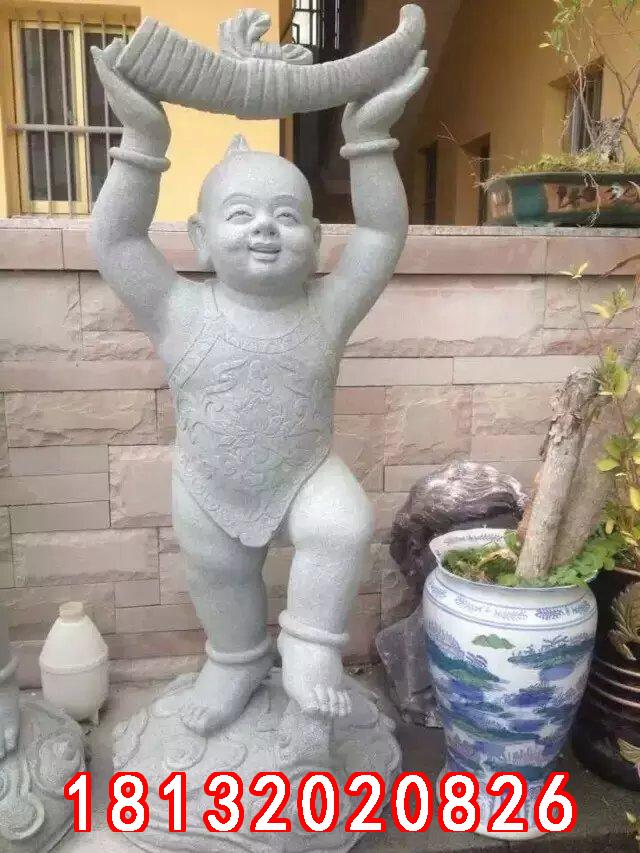 小孩石雕，善財(cái)童子石雕 (1)
