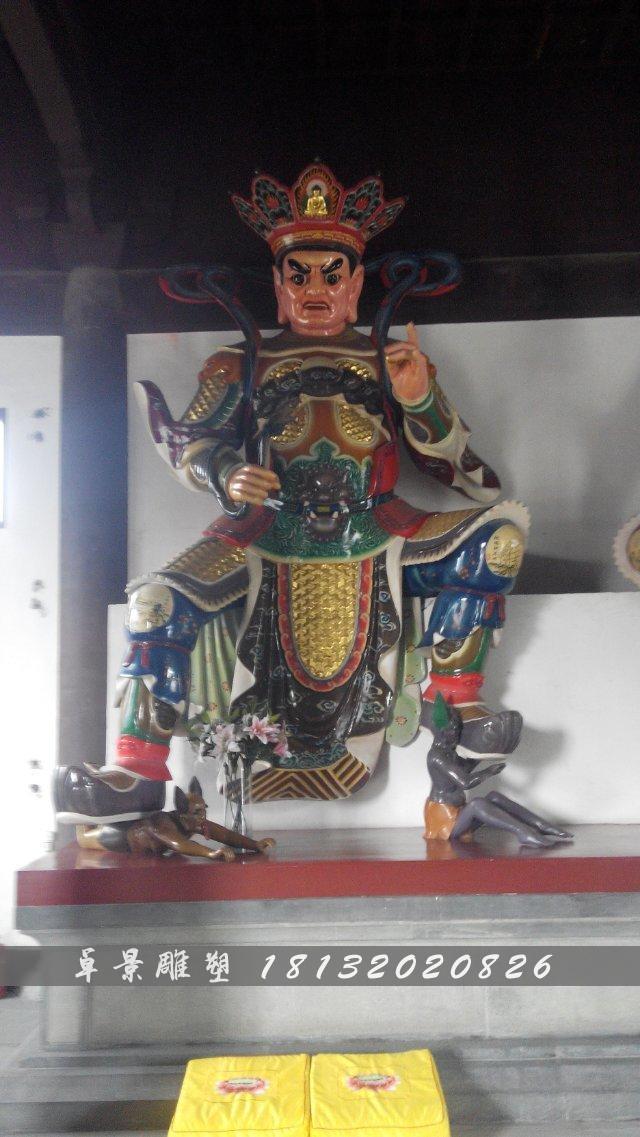 玻璃鋼四大天王雕塑，彩繪四大天王玻璃鋼雕塑 (2)
