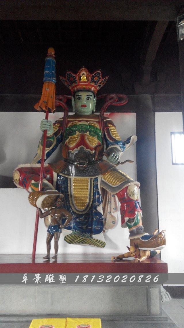 玻璃鋼四大天王雕塑，彩繪四大天王玻璃鋼雕塑 (3)
