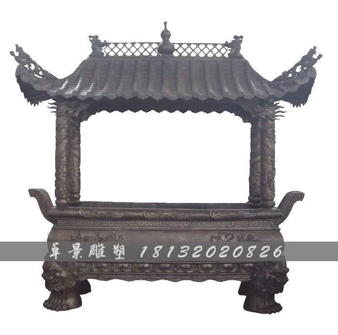 銅香爐，鑄銅香爐，銅方香爐 (2)