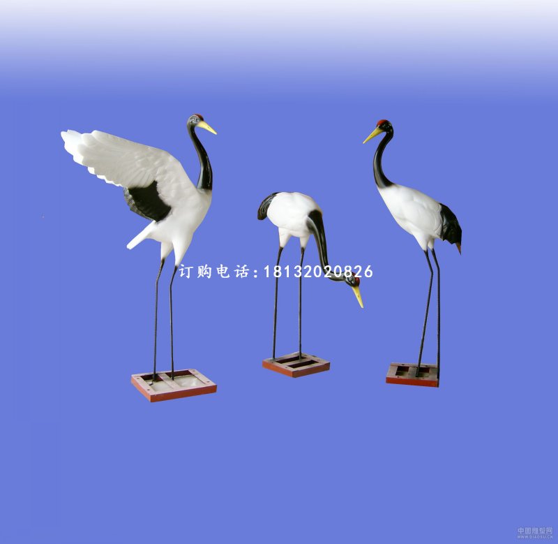 玻璃鋼仙鶴雕塑，玻璃鋼廣場(chǎng)仙鶴雕塑