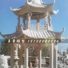 兩層亭子，六角石亭，石雕亭子