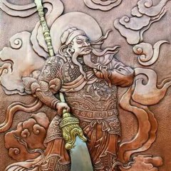 關公銅浮雕，鑄銅關公浮雕